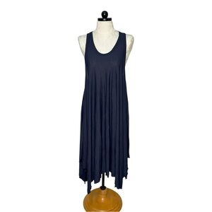 Navy Blue Empire Waist Tank sundress Dress With Embellished back Large